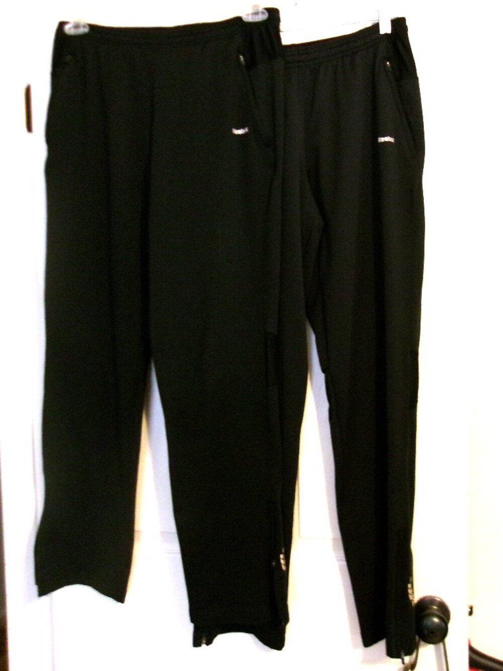 Bundle of 2 Black REBOK PLAY DRY Performance Track Pants Men's Size M